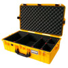 Pelican 1605 Air Case, Yellow with Black Handle & Latches TrekPak Divider System with Convolute Lid Foam ColorCase 016050-0020-240-110