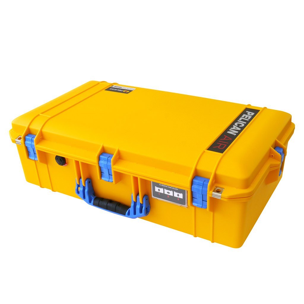 Pelican 1605 Air Case, Yellow with Blue Handle & Latches ColorCase 