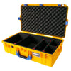 Pelican 1605 Air Case, Yellow with Blue Handle & Latches TrekPak Divider System with Convolute Lid Foam ColorCase 016050-0020-240-120