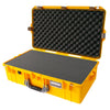 Pelican 1605 Air Case, Yellow with Silver Handle & Latches Pick & Pluck Foam with Convolute Lid Foam ColorCase 016050-0001-240-180