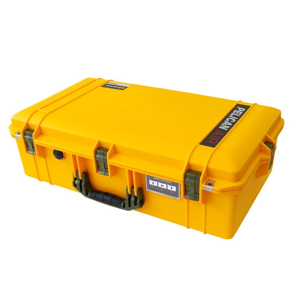 Pelican 1605 Air Case, Yellow with OD Green Handle &amp; Latches ColorCase 