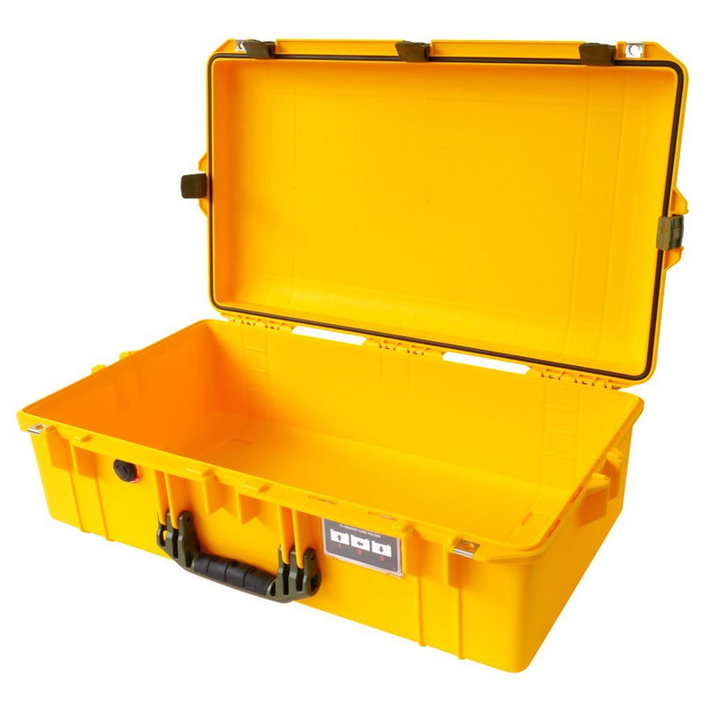 Pelican 1605 Air Case, Yellow with OD Green Handle & Latches ColorCase 
