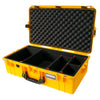 Pelican 1605 Air Case, Yellow with OD Green Handle & Latches TrekPak Divider System with Convolute Lid Foam ColorCase 016050-0020-240-130