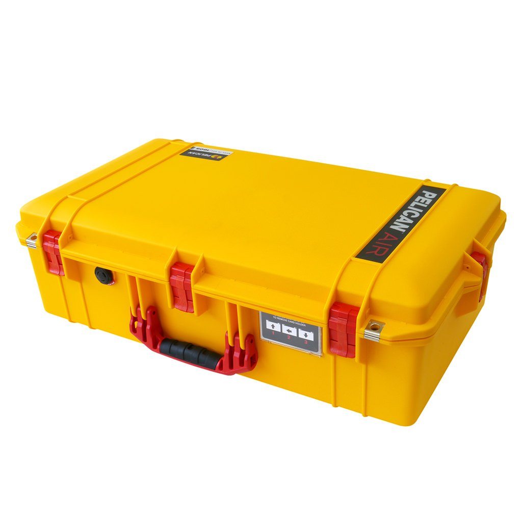 Pelican 1605 Air Case, Yellow with Red Handle &amp; Latches ColorCase 
