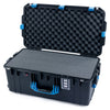 Pelican 1606 Air Case, Black with Blue Handles & Latches Pick & Pluck Foam with Convolute Lid Foam ColorCase 016060-0001-110-120