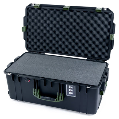 Pelican 1606 Air Case, Black with OD Green Handles & Latches Pick & Pluck Foam with Convolute Lid Foam ColorCase 016060-0001-110-130