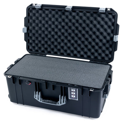 Pelican 1606 Air Case, Black with Silver Handles & Latches Pick & Pluck Foam with Convolute Lid Foam ColorCase 016060-0001-110-180