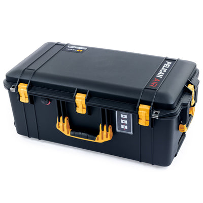 Pelican 1606 Air Case, Black with Yellow Handles & Latches ColorCase
