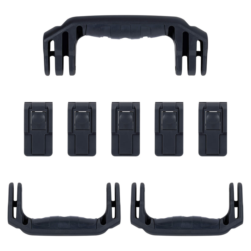 Pelican 1606 Air Replacement Handles & Latches, Black, Push-Button (Set of 3 Handles, 5 Latches) ColorCase 