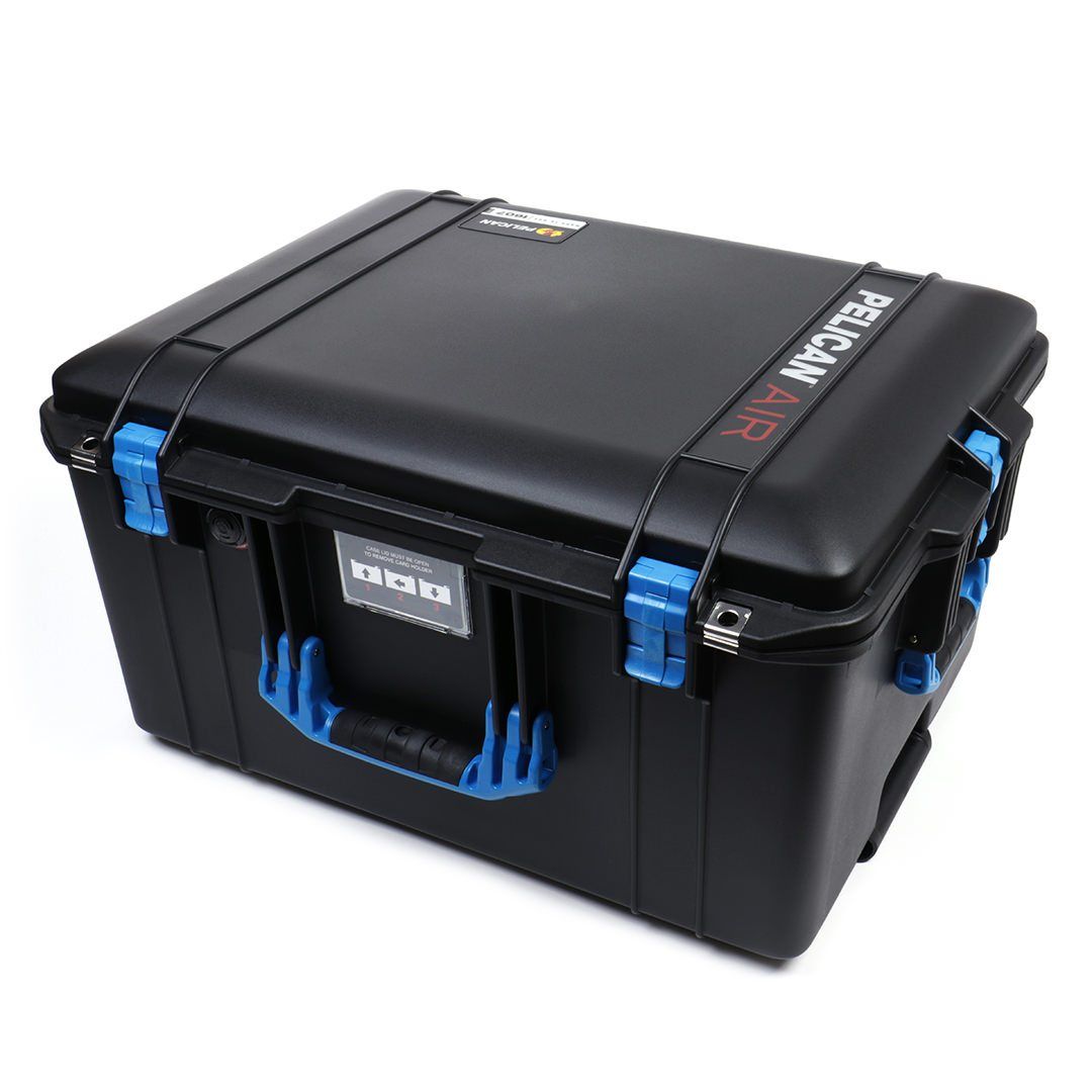 Pelican 1607 Air Case, Black with Blue Handles &amp; Latches ColorCase 