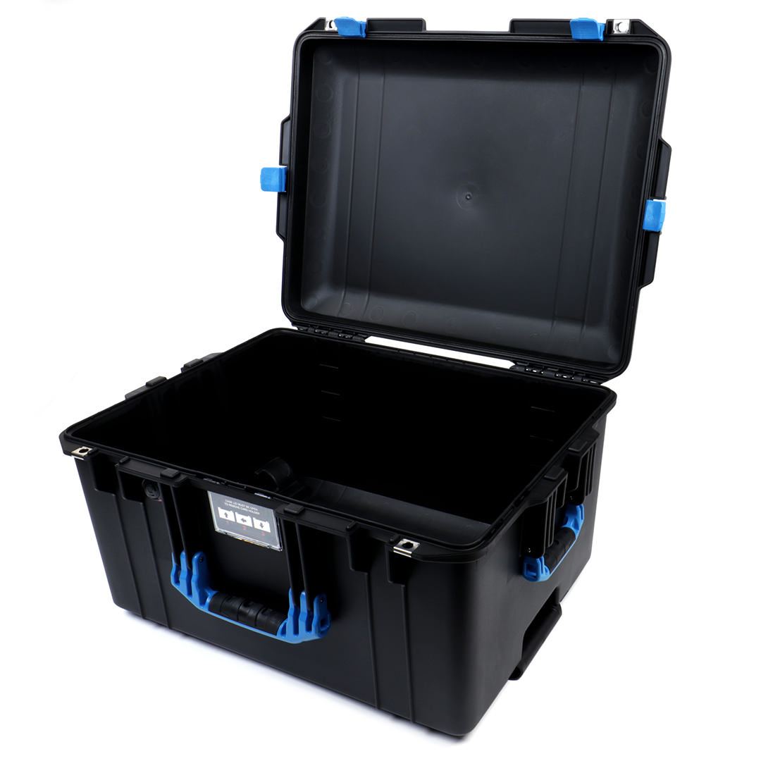 Pelican 1607 Air Case, Black with Blue Handles &amp; Latches None (Case Only) ColorCase 016070-0000-110-120