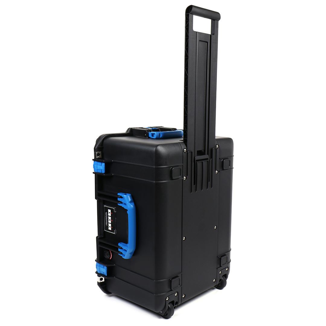 Pelican 1607 Air Case, Black with Blue Handles &amp; Latches ColorCase 