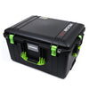 Pelican 1607 Air Case, Black with Lime Green Handles & Latches ColorCase