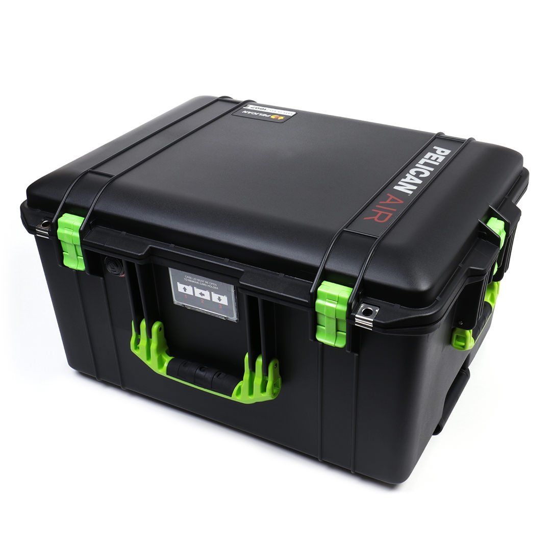 Pelican 1607 Air Case, Black with Lime Green Handles &amp; Latches ColorCase 