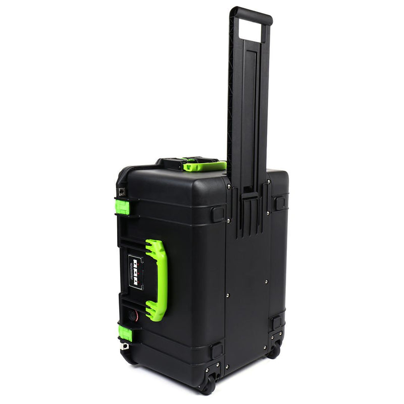 Pelican 1607 Air Case, Black with Lime Green Handles & Latches ColorCase 