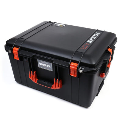 Pelican 1607 Air Case, Black with Orange Handles & Latches ColorCase