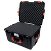 Pelican 1607 Air Case, Black with Orange Handles & Latches Pick & Pluck Foam with Convolute Lid Foam ColorCase 016070-0001-110-150