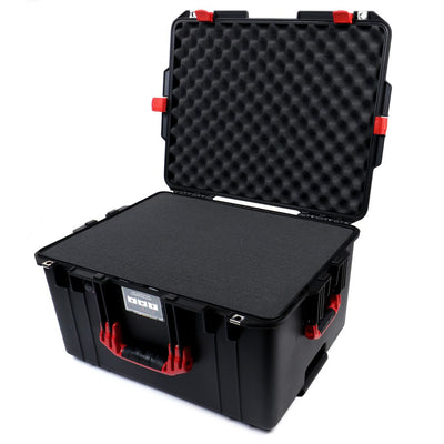 Pelican 1607 Air Case, Black with Red Handles & Latches Pick & Pluck Foam with Convolute Lid Foam ColorCase 016070-0001-110-320