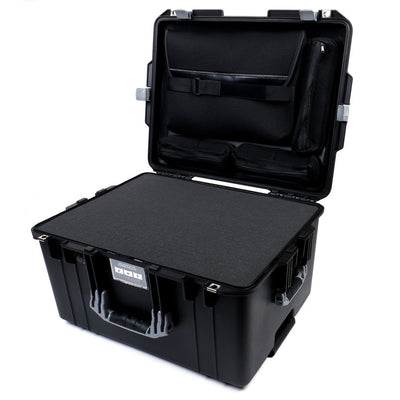 Pelican 1607 Air Case, Black with Silver Handles & Latches Pick & Pluck Foam with Computer Pouch ColorCase 016070-0201-110-180