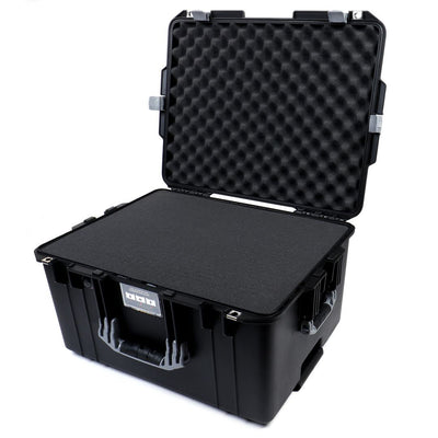 Pelican 1607 Air Case, Black with Silver Handles & Latches Pick & Pluck Foam with Convolute Lid Foam ColorCase 016070-0001-110-180