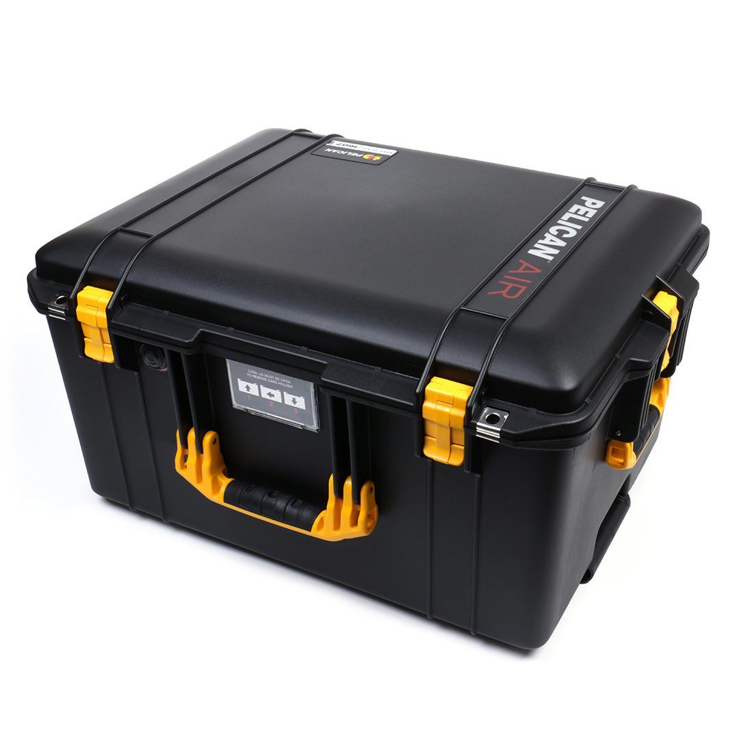 Pelican 1607 Air Case, Black with Yellow Handles & Latches ColorCase 