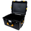 Pelican 1607 Air Case, Black with Yellow Handles & Latches None (Case Only) ColorCase 016070-0000-110-240