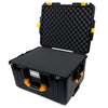 Pelican 1607 Air Case, Black with Yellow Handles & Latches Pick & Pluck Foam with Convolute Lid Foam ColorCase 016070-0001-110-240