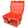 Pelican 1607 Air Case, Orange with Lime Green Handles & Latches None (Case Only) ColorCase 016070-0000-150-300