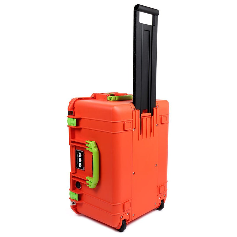 Pelican 1607 Air Case, Orange with Lime Green Handles & Latches ColorCase 
