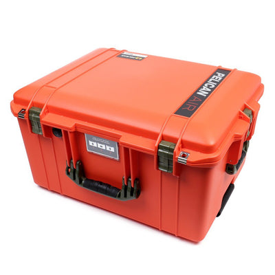 Pelican 1607 Air Case, Orange with OD Green Handles & Latches ColorCase