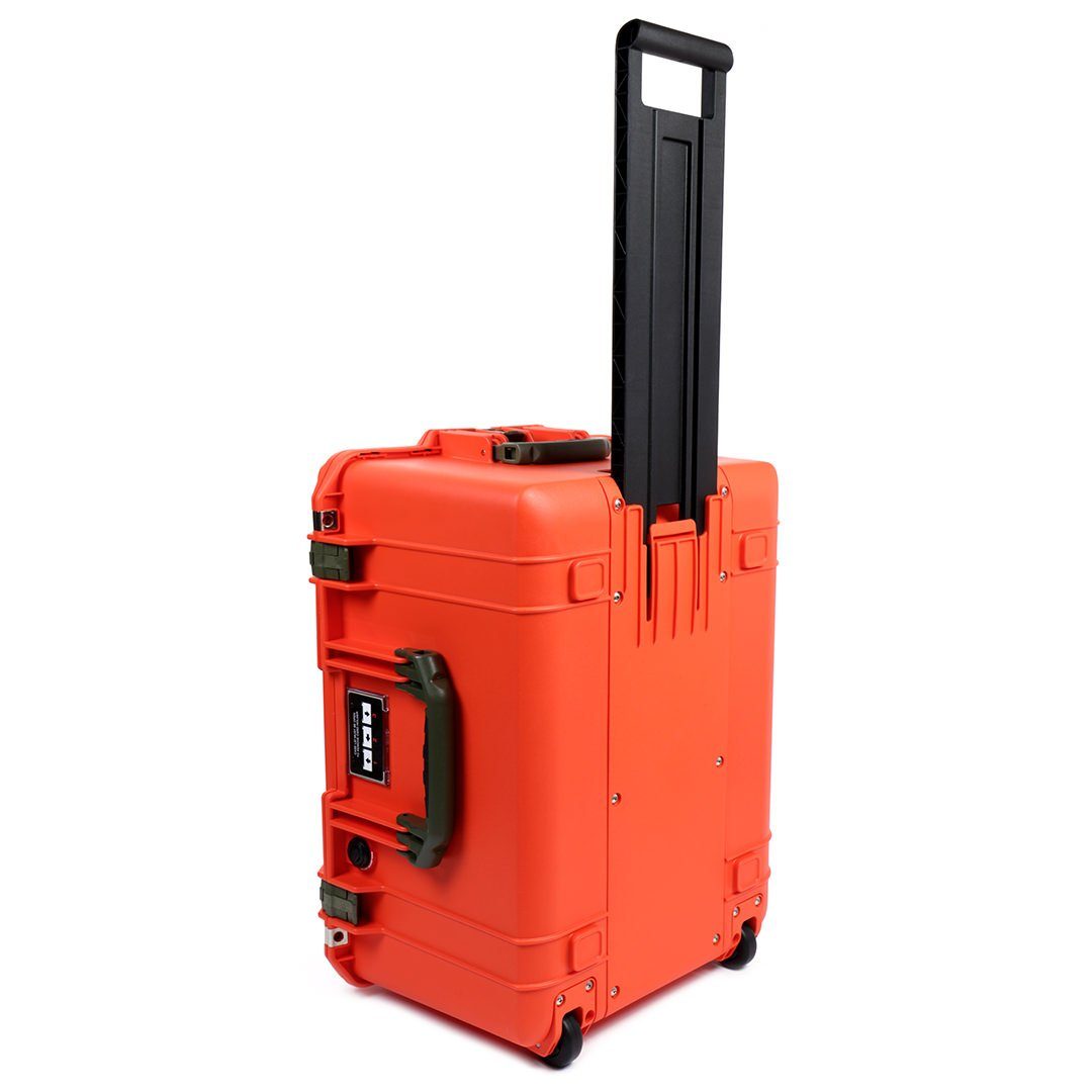Pelican 1607 Air Case, Orange with OD Green Handles & Latches ColorCase 