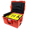 Pelican 1607 Air Case, Orange 2-Layer Yellow Padded Microfiber Dividers with Computer Pouch ColorCase 016070-0210-150-150