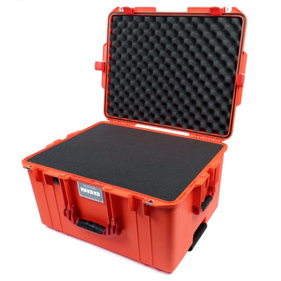 Pelican 1607 Air Case, Orange with Red Handles & Latches Pick & Pluck Foam with Convolute Lid Foam ColorCase 016070-0001-150-320