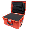 Pelican 1607 Air Case, Orange with Silver Handles & Latches Pick & Pluck Foam with Computer Pouch ColorCase 016070-0201-150-180