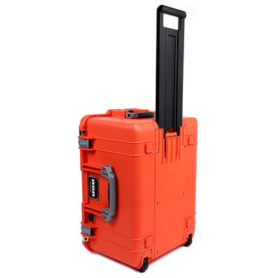 Pelican 1607 Air Case, Orange with Silver Handles & Latches ColorCase