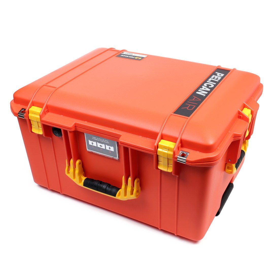 Pelican 1607 Air Case, Orange with Yellow Handles & Latches ColorCase 