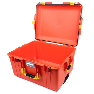 Pelican 1607 Air Case, Orange with Yellow Handles & Latches None (Case Only) ColorCase 016070-0000-150-240