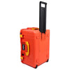 Pelican 1607 Air Case, Orange with Yellow Handles & Latches ColorCase