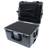 Pelican 1607 Air Case, Silver with Black Handles & Latches Pick & Pluck Foam with Computer Pouch ColorCase 016070-0201-180-110