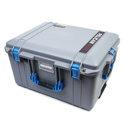 Pelican 1607 Air Case, Silver with Blue Handles & Latches ColorCase