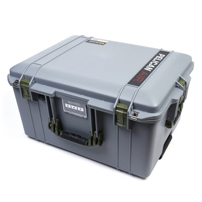 Pelican 1607 Air Case, Silver with OD Green Handles & Latches ColorCase