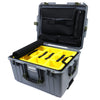 Pelican 1607 Air Case, Silver with OD Green Handles & Latches 2-Layer Yellow Padded Microfiber Dividers with Computer Pouch ColorCase 016070-0210-180-130