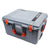 Pelican 1607 Air Case, Silver with Orange Handles & Latches ColorCase 