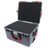 Pelican 1607 Air Case, Silver with Orange Handles & Latches Pick & Pluck Foam with Convolute Lid Foam ColorCase 016070-0001-180-150