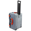Pelican 1607 Air Case, Silver with Orange Handles & Latches ColorCase