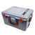 Pelican 1607 Air Case, Silver with Red Handles & Latches ColorCase 