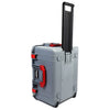 Pelican 1607 Air Case, Silver with Red Handles & Latches ColorCase