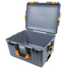 Pelican 1607 Air Case, Silver with Yellow Handles & Latches None (Case Only) ColorCase 016070-0000-180-240