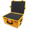 Pelican 1607 Air Case, Yellow with Black Handles & Latches Pick & Pluck Foam with Convolute Lid Foam ColorCase 016070-0001-240-110