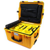 Pelican 1607 Air Case, Yellow with Black Handles & Latches 2-Layer Yellow Padded Microfiber Dividers with Computer Pouch ColorCase 016070-0210-240-110